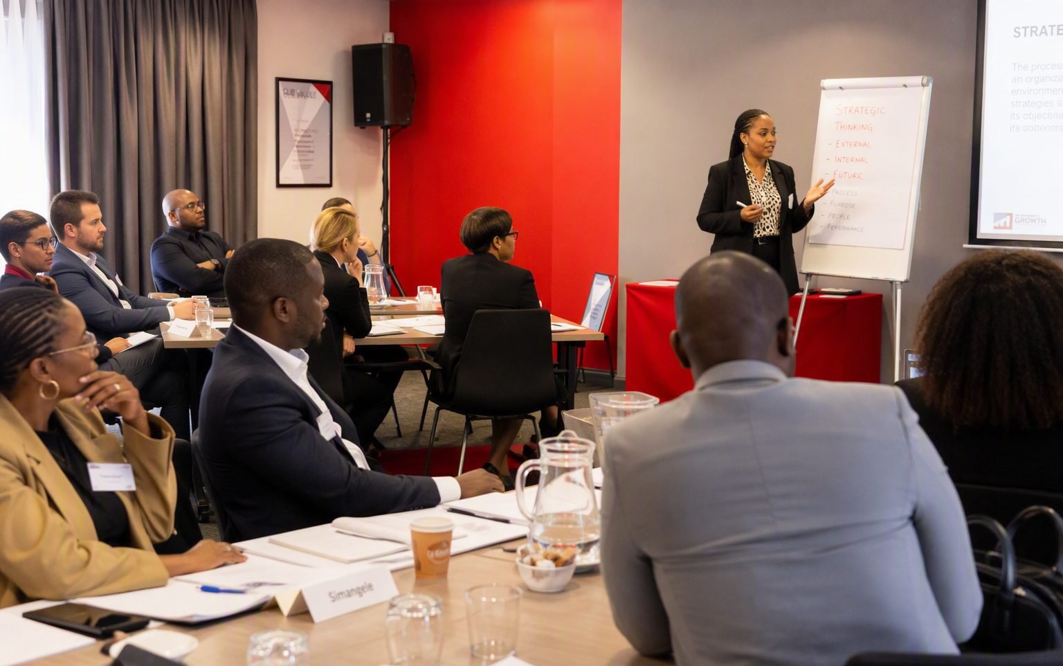 Colleagues taking part in a facilitated learning session